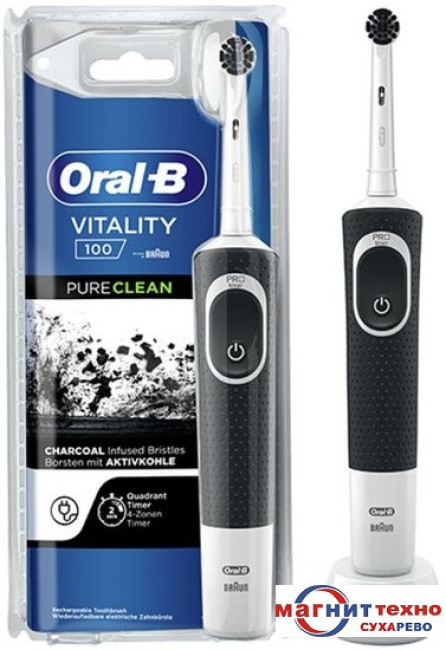 Электрическая зубная щетка Oral-B Vitality 100 PureClean D100.413.1 (черный/белый) 4210201391630
