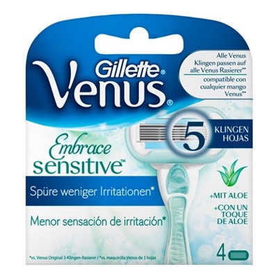 Сменные кассеты Gillette Venus Embrace Sensitive (4 шт)