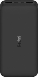 Внешний аккумулятор Xiaomi Redmi Power Bank 20000mAh (черный, международная версия) (VXN4304GL) - фото