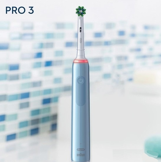 Электрическая зубная щетка Braun Oral-B Pro 3 3000 D505.513.3 CrossAction Голубой - фото4