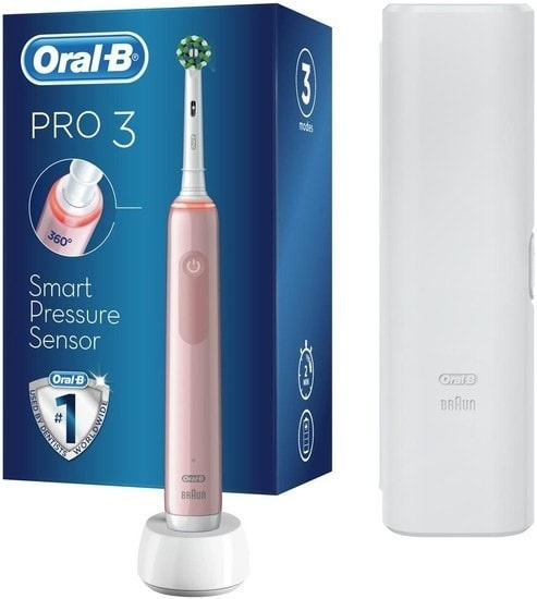 Электрическая зубная щетка Braun Oral-B Pro 3 3500 D505.513.3 CrossAction Розовый - фото4