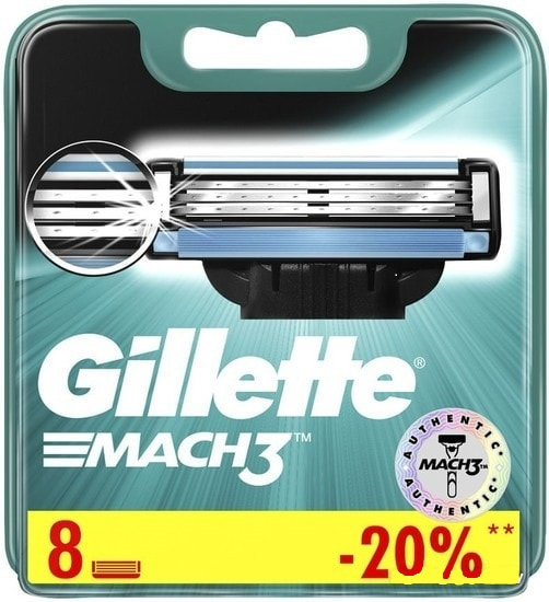 Сменные кассеты для бритья Gillette Mach3 8 шт.
