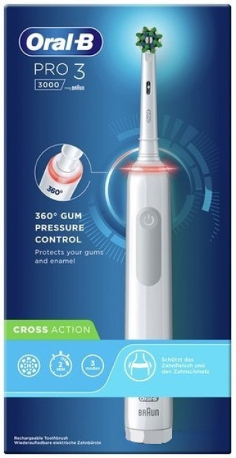 Электрическая зубная щетка Oral-B Pro 3 3000 Cross Action D505.513.3 (белый)