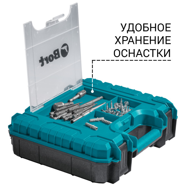 Дрель-шуруповерт Bort BAB-21-BLK 93413526 (с 2-мя АКБ, кейс) - фото8
