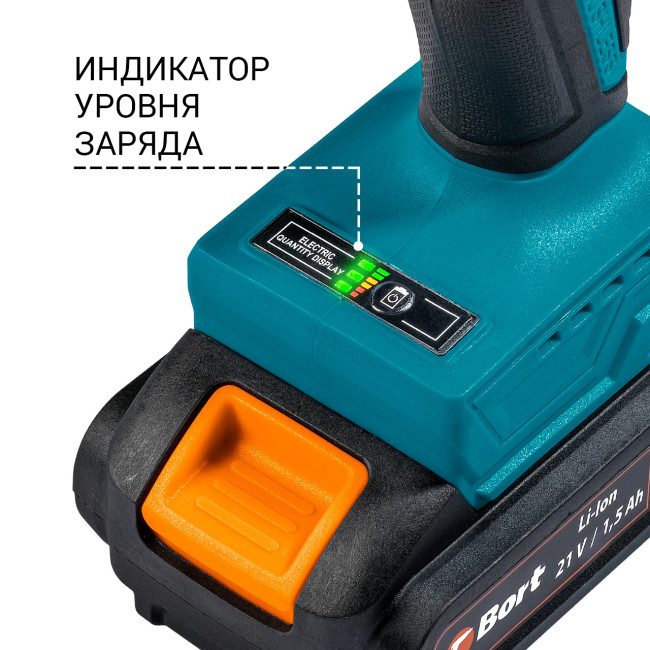 Дрель-шуруповерт Bort BAB-21-BLK 93413526 (с 2-мя АКБ, кейс) - фото4