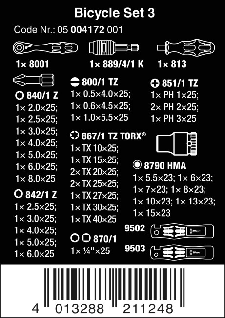 Набор инструментов Wera Bicycle Set 3 (WERA 05004172001) - фото10
