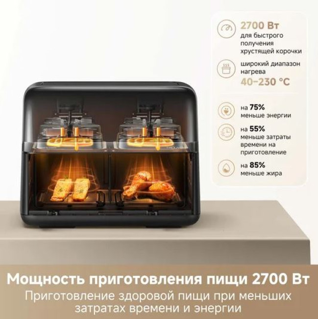 Аэрофритюрница Trouver Air Fryer FD20 Pro AF-5518ATB (черный) - фото5