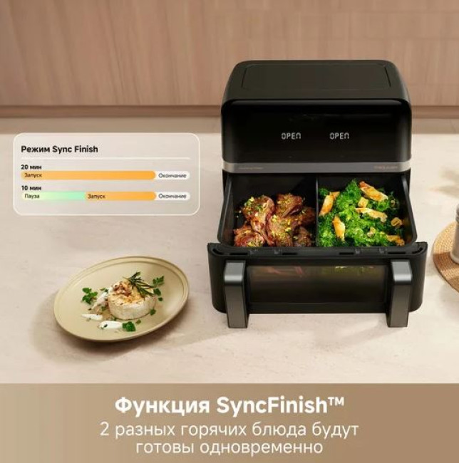Аэрофритюрница Trouver Air Fryer FD20 Pro AF-5518ATB (черный) - фото7