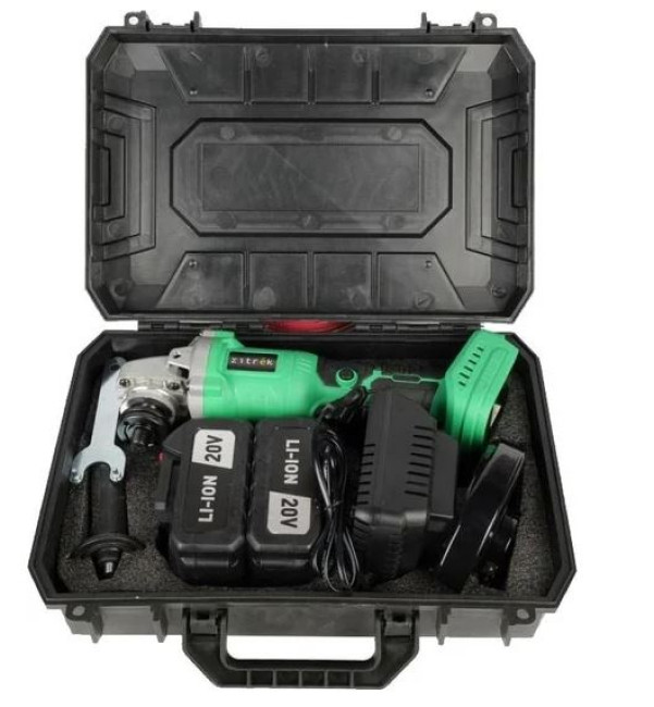 Угловая шлифмашина Zitrek ZKAG20-125 PRO 083-1079 (с 2-мя АКБ, кейс) - фото5