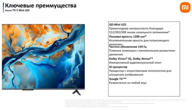 MiniLED телевизор Xiaomi TV S Mini LED 55