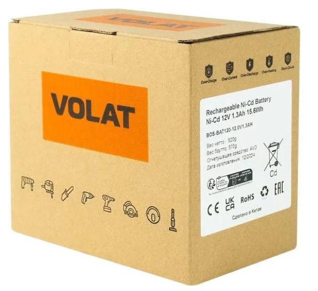 Аккумулятор VOLAT VT-BOS-BAT120-12.0V1.3AH (12В/1.3 Ah) - фото5