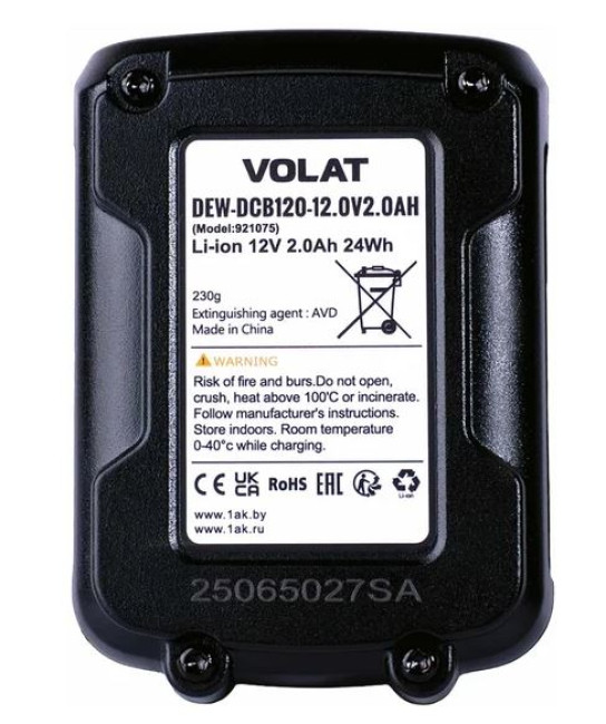 Аккумулятор VOLAT DEW-DCB120 (12В/2 Ah) - фото2