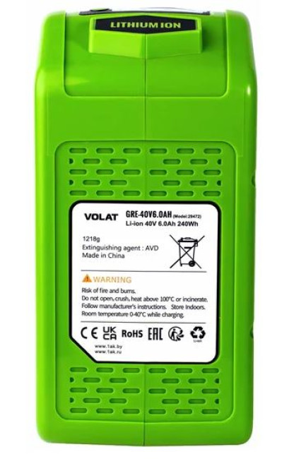 Аккумулятор VOLAT VT-GRE-40-6 (40В/6 Ah) - фото2