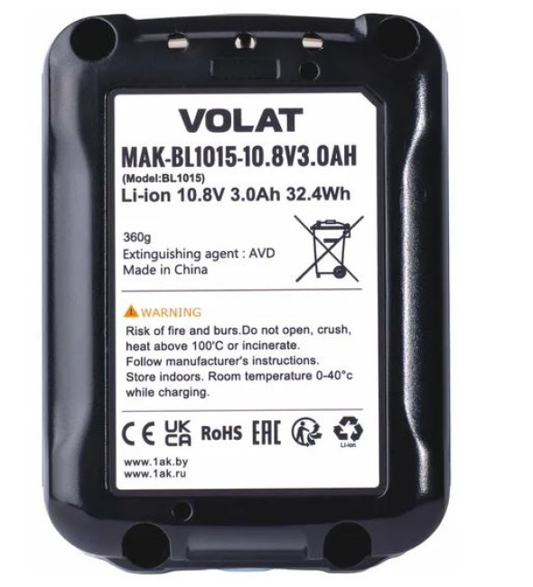 Аккумулятор VOLAT MAK-BL1015 (10.8В/3 Ah) - фото4