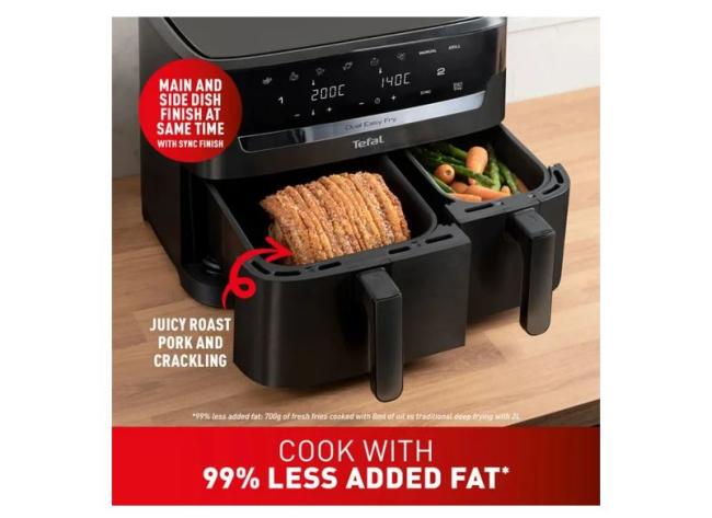 Аэрогриль (аэрофритюрница) Tefal Dual Easy Fry Essential XXL Air Fryer EY901N (черный) - фото4