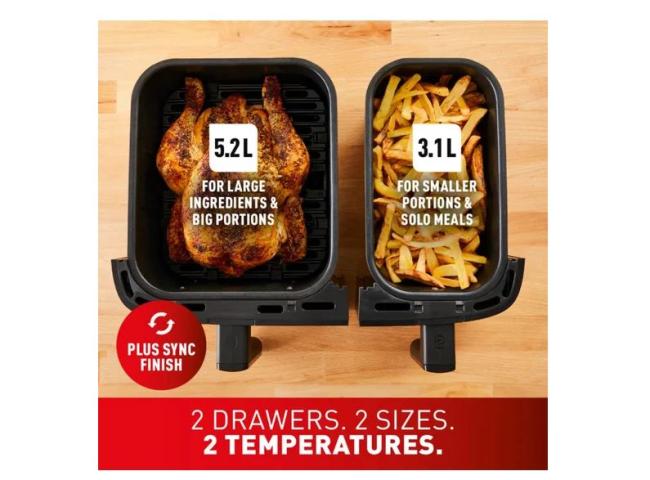 Аэрогриль (аэрофритюрница) Tefal Dual Easy Fry Essential XXL Air Fryer EY901N (черный) - фото3