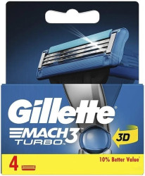 Сменные кассеты для бритья Gillette Mach3 Turbo 4 шт. - фото