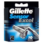 Сменные кассеты для бритья Gillette Sensor Excel 10 шт. - фото